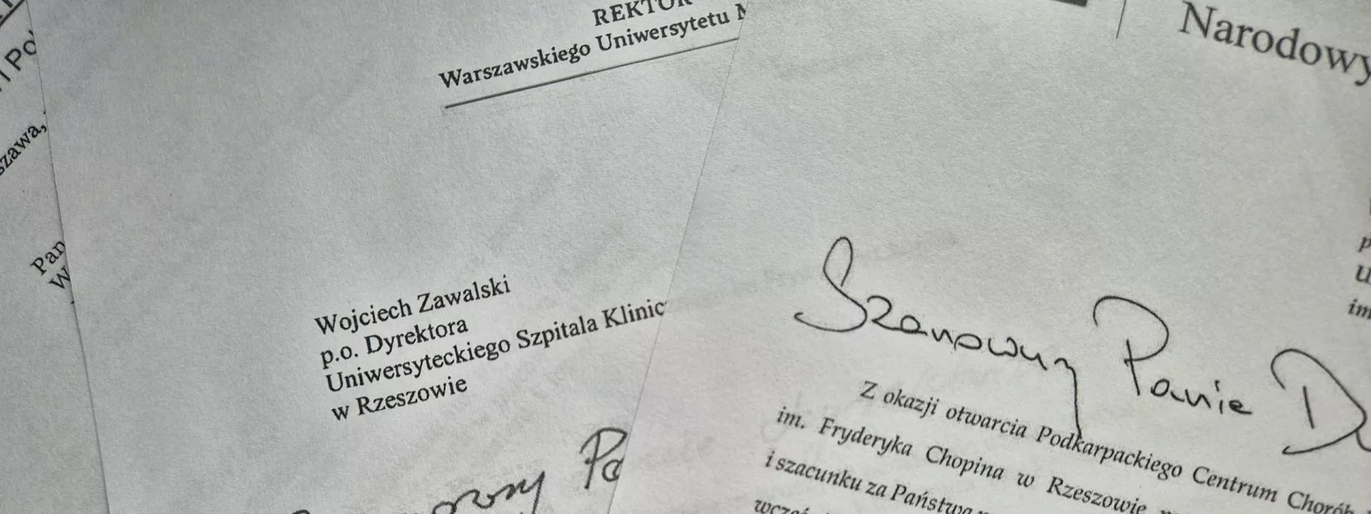 Obrazek w tle dla Listy gratulacyjne z okazji oddania do użytku Podkarpackiego Centrum Chorób Płuc w Uniwersyteckim Szpitalu Klinicznym im. Fryderyka Chopina w Rzeszowie